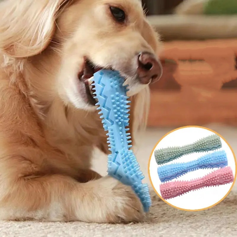 Indestructible Dog Chew Toy - Hondenborstel Duurzaam Hondenkauwspeeltje Zachte Rubberen Tandenreinigingsstokje