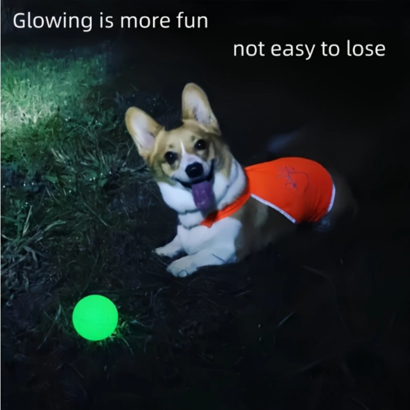 Interactive Squeaky Plush Dog Toy - Glow-in-the-Dark rubberen hondenbal - Duurzaam, bijtbestendig