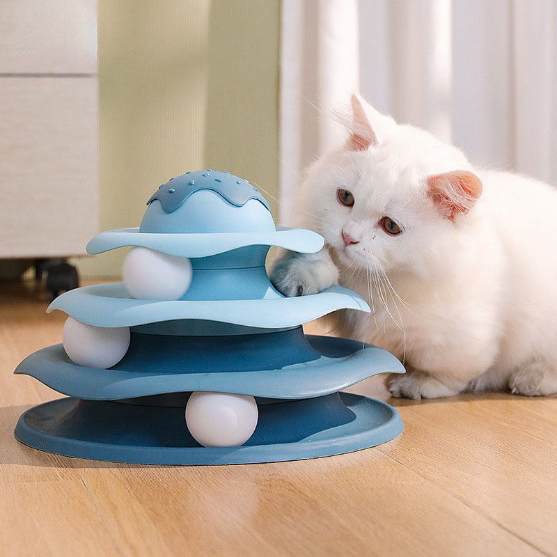 Interactive Squeaky Plush Dog Toy - Bal Draaiend kattenspeeltje Roterende glijbaan Kattenspeeltje