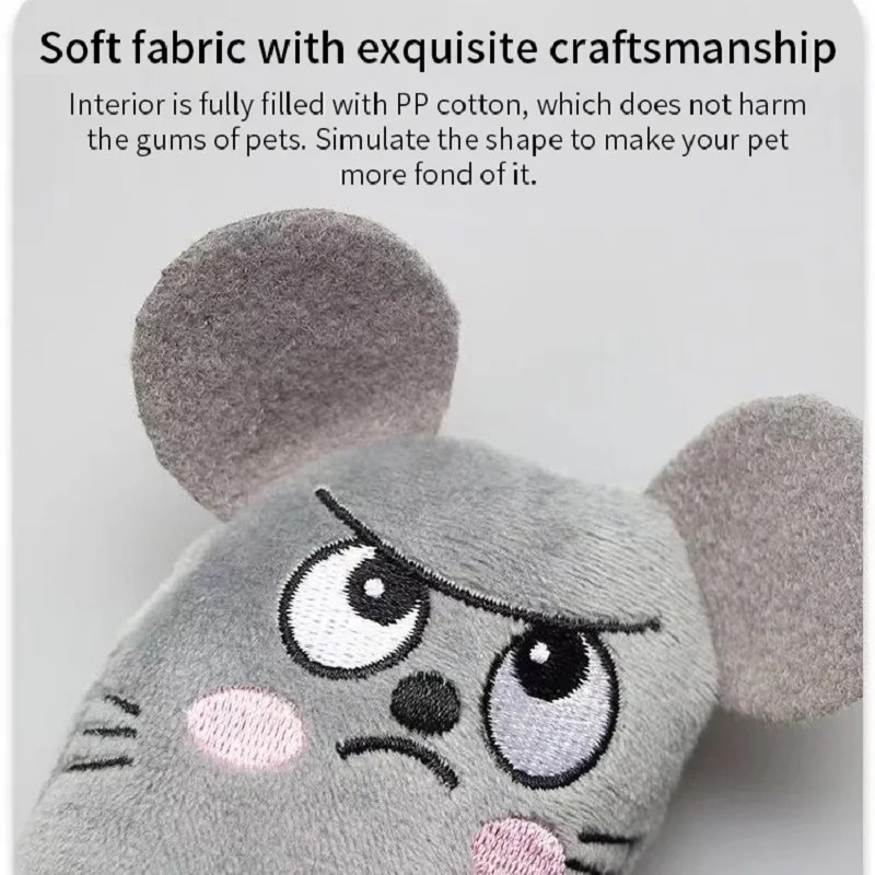Catnip Interactive Plush Mouse - Schattig kattenspeelgoed Grappig interactief pluche kattenspeelgoed