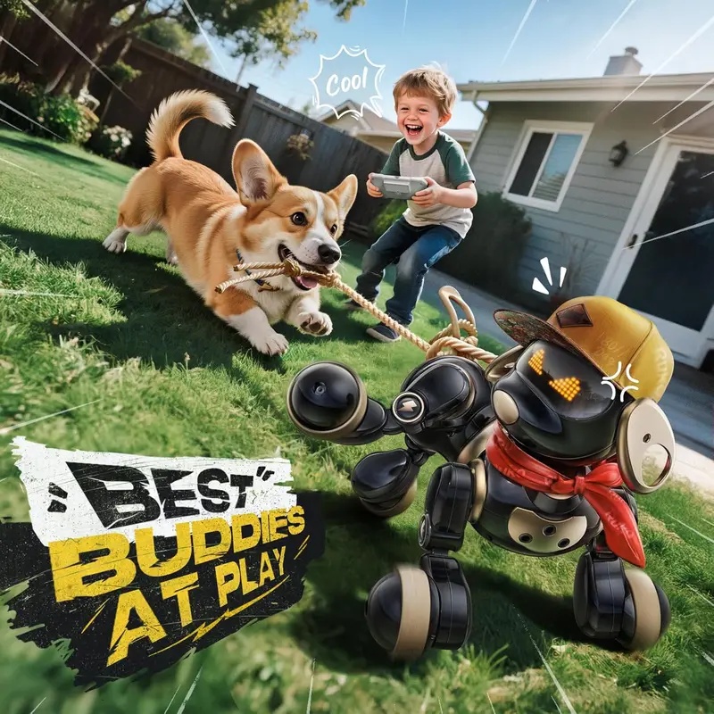Dog Toys - Slimme afstandsbedienbare robot hond met LED-scherm,