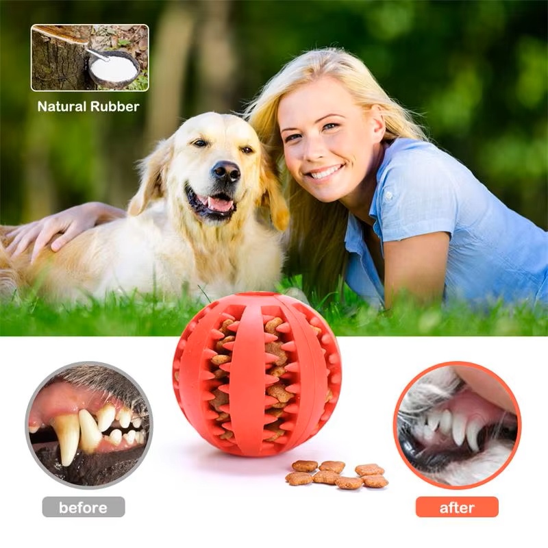 Dog Puzzle Feeder Toy - Interactieve siliconen rubberen bal, leuk kauwspeelgoed