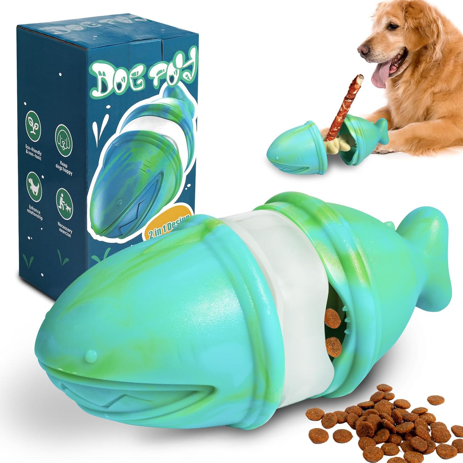 2-in-1 Treat Dispensing Kauwsp - Rubber Treat Dispensing Dog Toy recensie en prijs